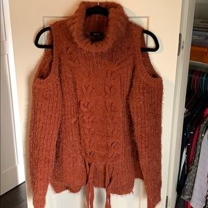 Cold shoulder sweater